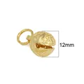 18K gold-plated 12mm hollow star tiger bell pendant with filigree patterns for DIY jewelry - Diameter Approx 12mm / Gold