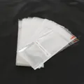 Transparent lip balm self-adhesive bag with hand made text and red bow design - 100 Pieces/Pack (5x10+3cm) / Handmade