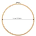 Retro round bamboo embroidery hoop with 33cm diameter and metal adjustment screw - 33CM