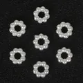 Pearlescent white ABS petal-shaped beads for DIY jewelry making and handmade crafts - 7mm (100 Pieces/Pack) / Eight-Bead Circle (ai-Artificial Pearl White)