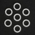 Set of seven white ABS imitation pearl circular bead rings for DIY jewelry making - Artificial Pearl Beaded Circle (Beige) / 12MM (100 Pieces/Pack)