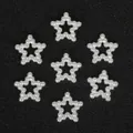Cuentas de perlas artificiales en forma de estrella hueca para joyería DIY y pulseras - Estrella de perlas (ai-Blanco perlado artificial)