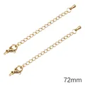Set of two 72mm gold stainless steel extension chains with lobster clasps for jewelry - Water Drop Style / 72mm / Gold