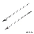 Set of two 72mm silver stainless steel extender chains with lobster clasps for jewelry - Water Drop Style / 72mm / Silver