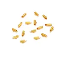 Polished golden metal cylinder slide end caps with loops for DIY jewelry making - US 10 / Gold