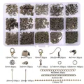 Antique bronze jewelry DIY accessories set in 15-compartment storage box for jewelry making - 15 Grids (1 Box) / Antique Bronze