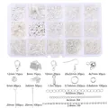 15-grid DIY jewelry making kit with lobster clasps, ear hooks and silver alloy chains - 15 Grids (1 Box) / Silver