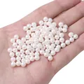 DIY white glass faux round half-hole pearls for handmade earrings and jewelry accessories - 2 Pieces/Pack / Approx. 5mm (1mm Hole) / White