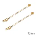 71mm golden stainless steel extension chain with lobster clasp for jewelry DIY - Round Engraved Style / 71mm / Gold