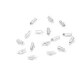 Silver iron tube ribbon crimp ends with top loops for DIY tassel jewelry making - US 10 / Silver
