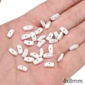 Frosted 4x8mm rectangular copper spacer beads with silver finish for DIY jewelry - Arc Rectangle (FGT674) / 1 Piece / Silver