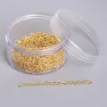 DIY golden metal connection chains for jewelry making in a transparent storage box - 4x70mm Gold Extension Chains 100pcs
