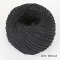 2mm zwart jute touw 50m rol voor doe-het-zelf handwerk en decoratief vaasweven - 2mm / Zwart