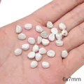 Frosted silver 6x7mm irregular copper beads for DIY jewelry making and bracelets - Horizontal Hole Irregular (FGT674) / 1 Piece / Silver