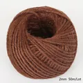 2mm bruin natuurlijk jute touw rol 50m voor doe-het-zelf handwerk en decoratie - 2mm / Donker Koffie