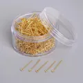 Golden eye pins for DIY earring making stored in a clear round container - 24mm Gold Eye Pins 450pcs