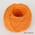 2mm orange jute twine roll for DIY crafts, 50 meters of natural fiber hemp rope - 2mm-50m(CTJ01) / Orange