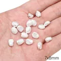 Handheld 7x8mm frosted silver copper bean beads for handmade DIY jewelry making - Straight Hole Single Sided Curved Droplet (FGT674) / 1 Piece / Silver