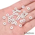 Frosted silver copper spacer beads 6.5x2mm for DIY handmade jewelry bracelets - Center Hole Disc (FGT674) / 1 Piece / Silver