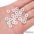 8x2mm silver frosted stardust metal spacer beads for DIY jewelry making accessories - Center Hole Disc (FGT674) / 1 Piece / Silver