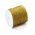 Cordón de poliéster amarillo dorado de 0,8 mm para joyería DIY y trenzado - Aprox. 45 Metros/Rollo / Amarillo Tierra