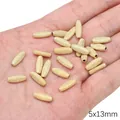 Golden stardust frosted cylindrical copper tube beads 5x13mm for DIY jewelry making - Rice Bead (FGT674) / 1 Piece / Gold
