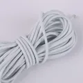 Haltbare weiße Rundgummikordel mit Textur für hochdehnbare DIY-Nähprojekte und Basteln - Weißes Kabel 2 Mm Durchmesser 5 Meter/packung (ggf. Mit Einem Stecker).