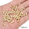 Golden frosted rectangular copper spacer beads 4x8mm for DIY jewelry making - Arc Rectangle (FGT674) / 1 Piece / Gold