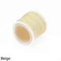 Cordón de poliéster beige de 0,8 mm para joyería DIY en un carrete blanco - Aprox. 45 Metros/Rollo / Beige