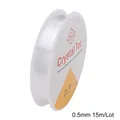 0.5mm clear elastic crystal string on roll for DIY jewelry making, 15m length - 0.5mm / Clear White