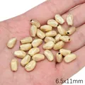 Golden matte oval spacer beads 6.5x11mm for DIY jewelry making and handmade crafts - Straight Hole Embossed Irregular (FGT674) / 1 Piece / Gold