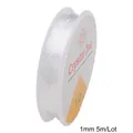 Transparent 1mm elastic crystal string roll for DIY jewelry making and beading 5m - 1.0mm / Clear White