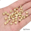 Golden 6x7mm irregular frosted copper beads on palm for DIY jewelry making and crafts - Horizontal Hole Irregular (FGT674) / 1 Piece / Gold