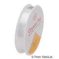 Crystal Tec 0.7mm clear elastic string for jewelry making and DIY beading projects - 0.7mm / Clear White
