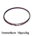 Deep purple 1mm plastic-coated steel wire necklace cords with silver screw clasps for DIY - Purple / Steel Wire Choker