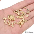 3.5x6mm golden matte square beads for DIY bracelets and necklaces shown in hand - Side Hole Curved Droplet (FGT674) / 1 Piece / Gold
