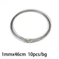 10pcs of 1mm thick stainless steel wire ropes with screw connectors for DIY jewelry making - Silver / Steel Wire Choker