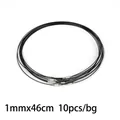 Black steel wire necklace cord 1mm x 46cm with screw clasp for DIY jewelry making 10pcs - Black / Steel Wire Choker