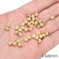 Golden 4.5x6mm frosted texture copper oval beads for handmade DIY jewelry making - Embossed Straight Hole Irregular (FGT674) / 1 Piece / Gold
