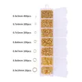 Golden DIY open jump ring set in storage box with sizes from 3mm to 10mm for jewelry - Single Jump Ring Box Set / Gold