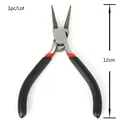 12cm precision needle nose pliers with non-slip handle and spring for DIY jewelry making - Black Handle Round Nose Pliers / 1 Piece/Pack