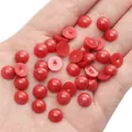 Set of bright red acrylic half-round beads for DIY crafts and doll making accessories - Round Animal Eyes / 8MM (100 Pieces/Pack) / Red