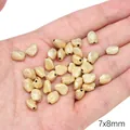 Golden 7x8mm frosted copper heart beads with matte finish for DIY jewelry making - Straight Hole Single Sided Curved Droplet (FGT674) / 1 Piece / Gold