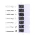 DIY jewelry making kit with gunblack jump rings in a 7-grid storage box, 1170 pieces set - Single Jump Ring Box Set / Gunmetal