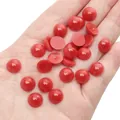 Vibrant red flatback acrylic resin half beads for DIY doll making and crafts - Round Animal Eyes / 10mm (50 Pieces/Pack) / Red