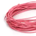 Pink round faux leather cord roll for DIY handmade bracelets and jewelry making - Pink