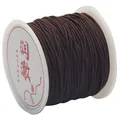 Spool of brown elastic polyester cord for DIY bracelet and jewelry making projects - 0.8mm (45m) / Brown