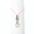 Pink braided phone lanyard with silver lobster clasp and metal clip for DIY accessories - 30 Pieces Pack / Pink