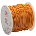 Spool of vibrant orange elastic polyester cord for DIY jewelry making and crafts - 0.8mm (45m) / Yellow