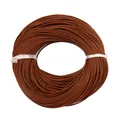 Brown faux leather cord coil for DIY bracelets and necklaces with textured finish - Coffee